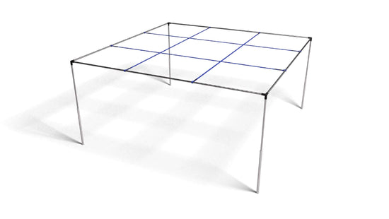 9 square game with metal frame