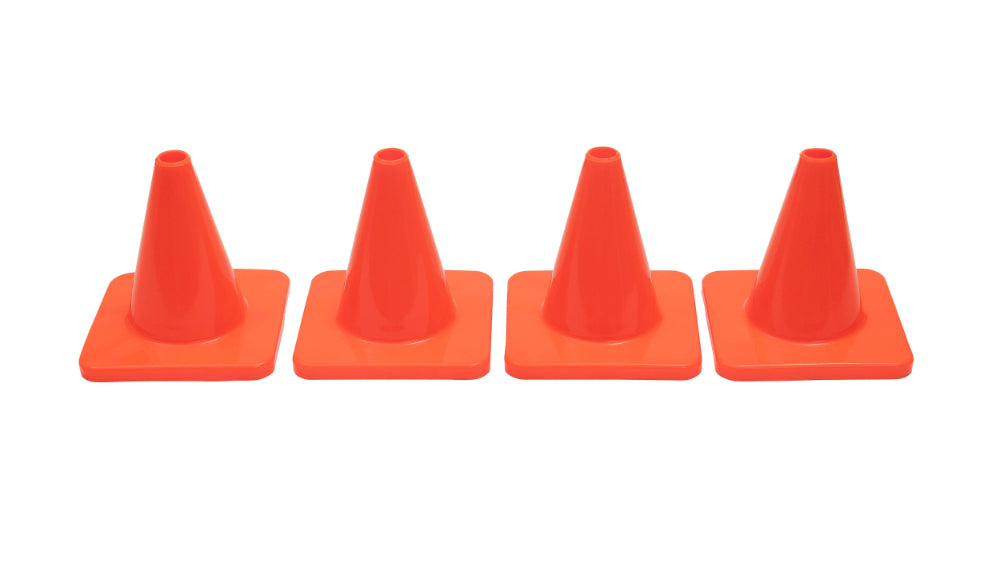 4 small orange cones