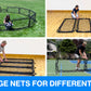 photos of people assembling infinets portable sports nets for different sports